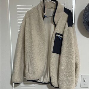 Cream and blue Sherpa Jacket